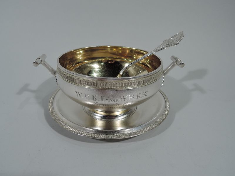 Early Tiffany Greek Revival Sterling Silver Sauce Bowl on Stand