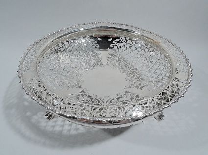 Antique English Edwardian Sterling Silver Openwork Bowl