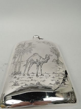 American Modern Sterling Silver Camel Flask