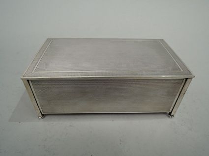 English Art Deco Sterling Silver Box 1930