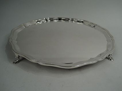 Antique Tiffany Large English Georgian Sterling Silver Salver 1926