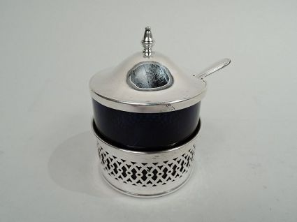 American Modern Georgian Sterling Silver Mustard Pot
