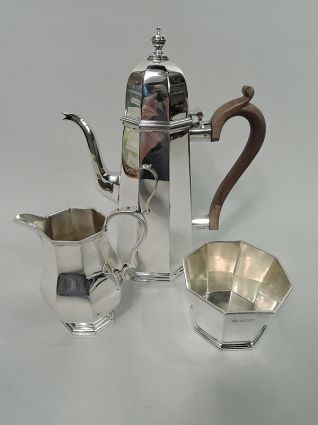Traditional English Georgian Sterling Silver 3-Piece Coffee Set