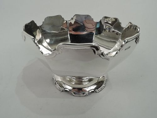 English Modern Georgian Monteith-Style Sterling Silver Bowl 1923