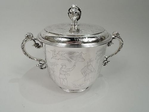 Ye Olde English Sterling Silver Ice Bucket by Comyns 1925