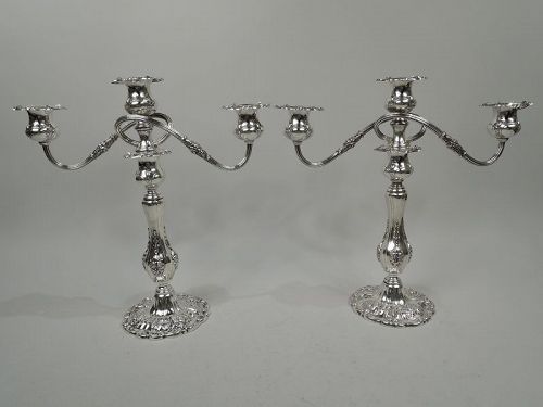Pair of Reed & Barton Francis I Sterling Silver 3-Light Candelabra