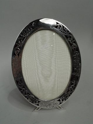 Antique American Edwardian Art Nouveau Sterling Silver Picture Frame