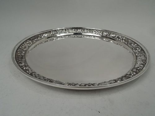 Stieff Sterling Silver Tray with Traditional Baltimore Repousse