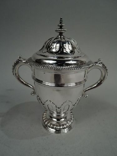 Crichton English Neoclassical Britannia Silver Covered Urn 1930