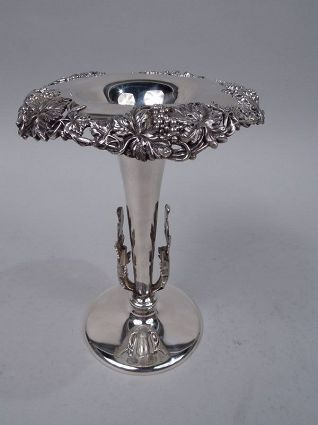 Antique American Victorian Classical Sterling Silver Grapevine Vase