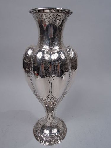 Tiffany Tall Victorian Classical Sterling Silver Vase