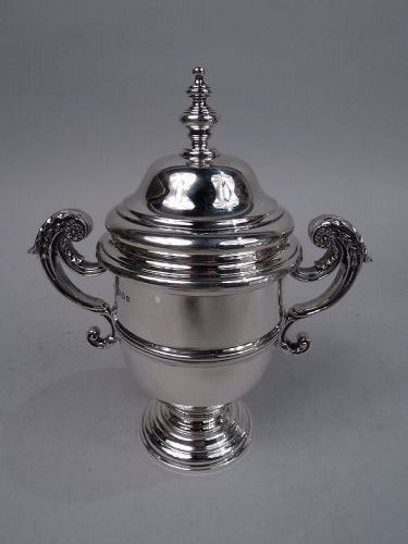Garrard English Neoclassical Sterling Silver Covered Urn 1923
