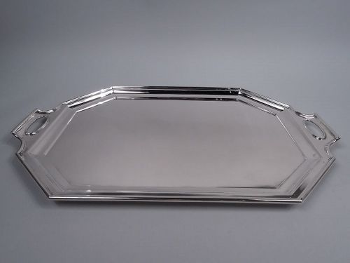 Antique American Art Deco Sterling Silver Tray in Fairfax Pattern