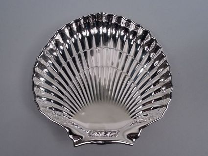 Large Gorham Modern Classical Sterling Silver Scallop Shell Dish