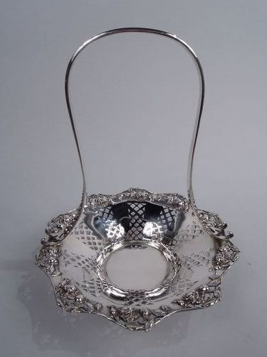 Pretty Edwardian Sterling Silver Rosebud Basket by Tiffany