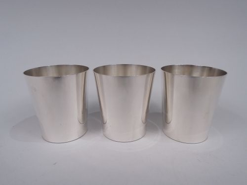 Set of 3 Stieff American Midcentury Modern Sterling Silver Tumblers