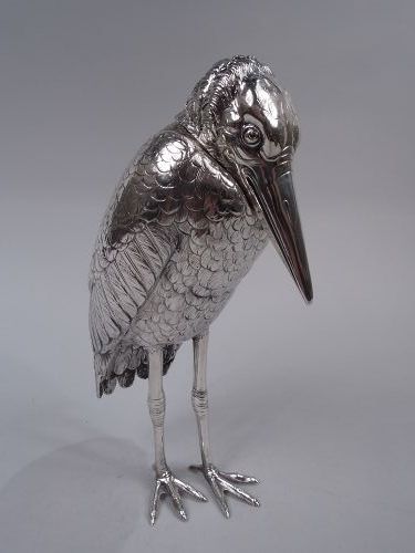 Neresheimer German Silver Brooding Raven Bird Spice Box