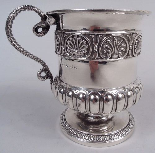 Emes & Barnard English Georgian Regency Sterling Silver Mug 1816