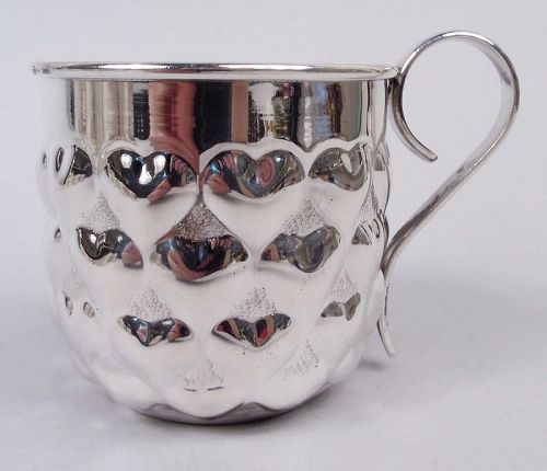 Tiffany Modern Sterling Silver Baby Cup with Lovey-Dovey Hearts