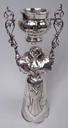 Antique Neresheimer Hanau Silver Wedding Cup with Baroque Dame