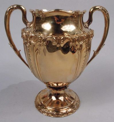 Sumptuous Tiffany Edwardian Classical Silver Gilt Urn Vase